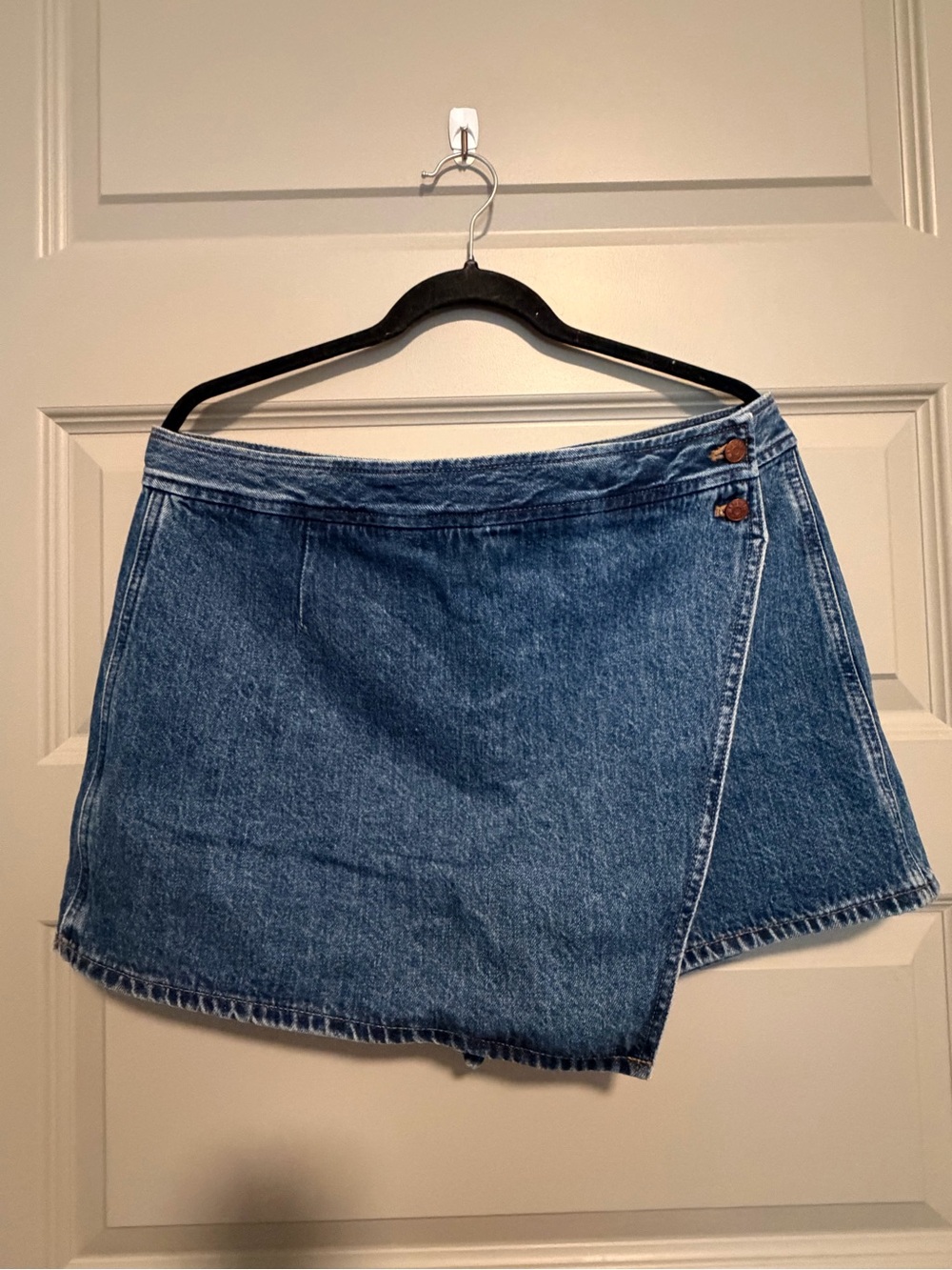 Madewell Blue Denim Wrap Mini Skort